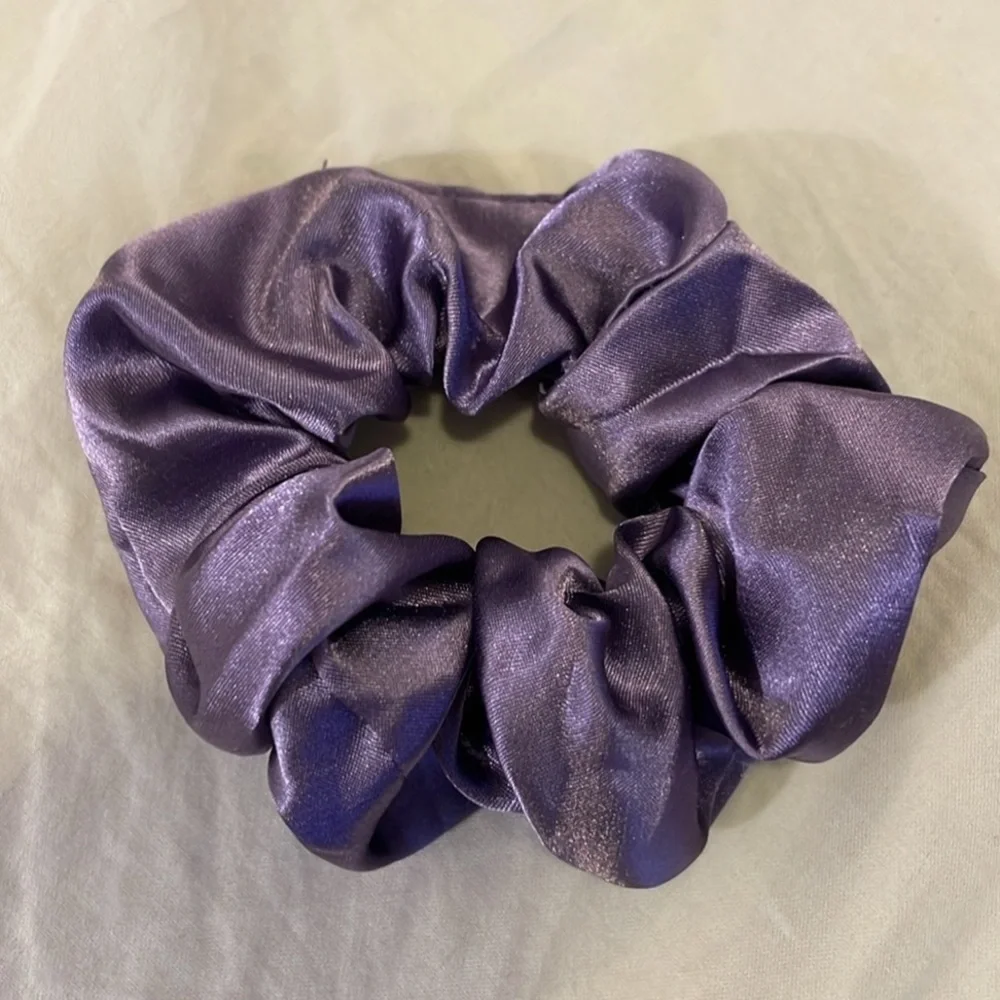 Y2K Purple Satin Hair Scrunchie